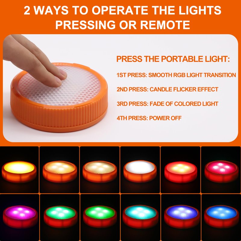 Halloween LED Pumpkin Lights 2-Pack with Remote & Timer - Battery-Operated Jack-O-Lanterns for Spooky Decor
