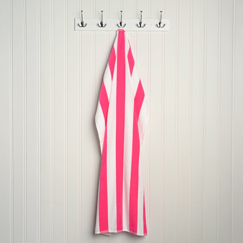 Pink 2 Pack Mainstays Cabana Stripe Cotton Blend Beach Towels - 58 x 28 Inches