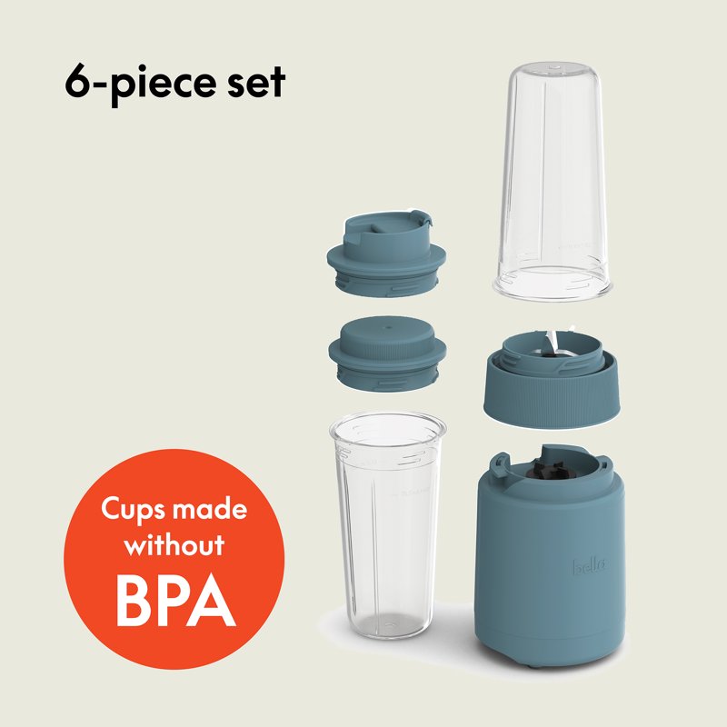Portable Rocket Blender - 6-Piece Personal Smoothie Maker, Surf