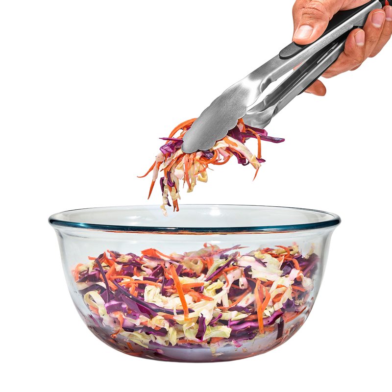 9-Inch Stainless Steel Food Tongs with Locking Handle - 2 Pack