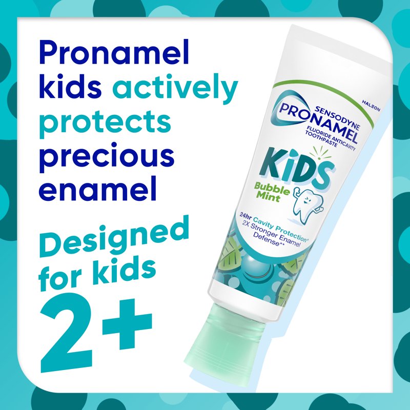 Kids Toothpaste with Cavity & Enamel Protection - Bubble Mint Flavor, 4 Oz