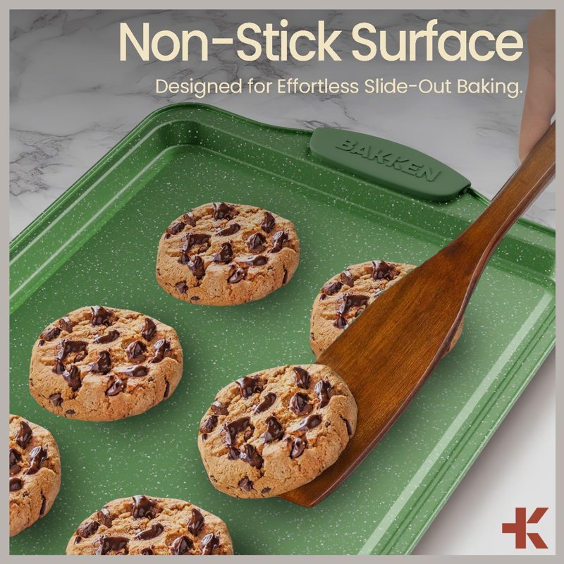 Nonstick Green Marble Baking Pan Set - 8-Piece Bakeware Set
