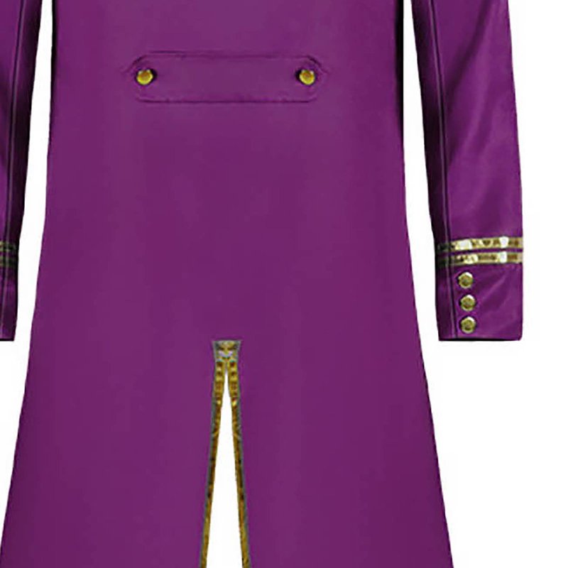 Medieval Steampunk Tuxedo Coat for Men - Purple, 2X Variation