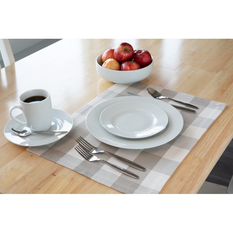 Beige Plaid Placemat - 14” x 19” for Stylish Dining