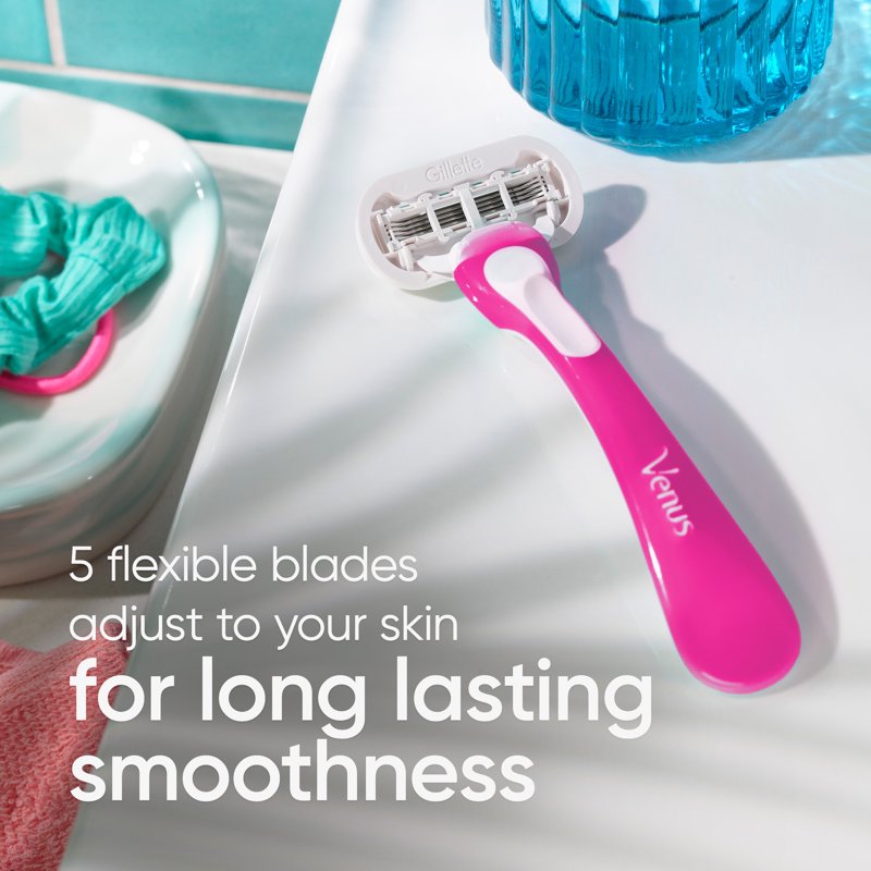 5-Blade Women's Disposable Razors - Smooth Glide Shaving Pack of 3