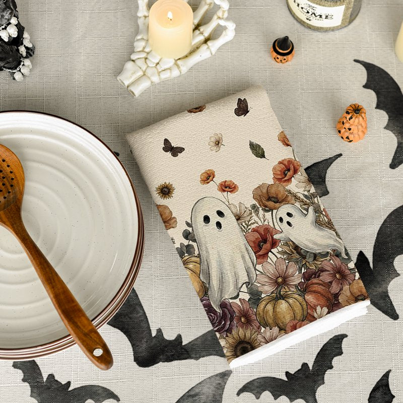 Halloween Pumpkin Butterfly Kitchen Towels Set of 2 - 18x26 Inch Seasonal Dish Hand Towels F