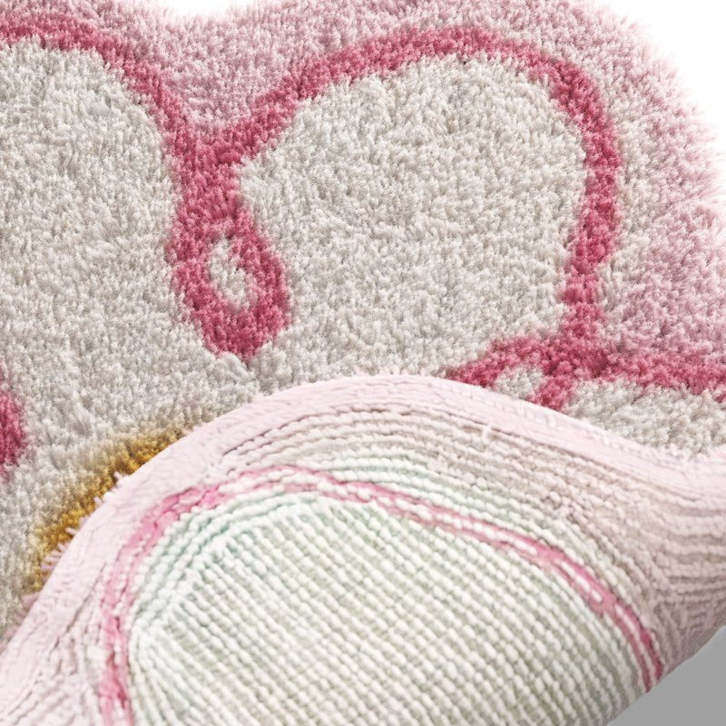 Kids Flower Bath Rug - 26 x 26 Inches, Absorbent Cotton, Slip-Resistant