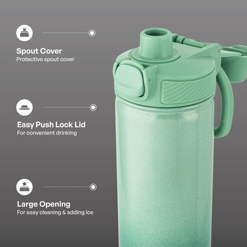 28oz Stainless Steel Ranger Water Bottle with Push Lock Lid - Green