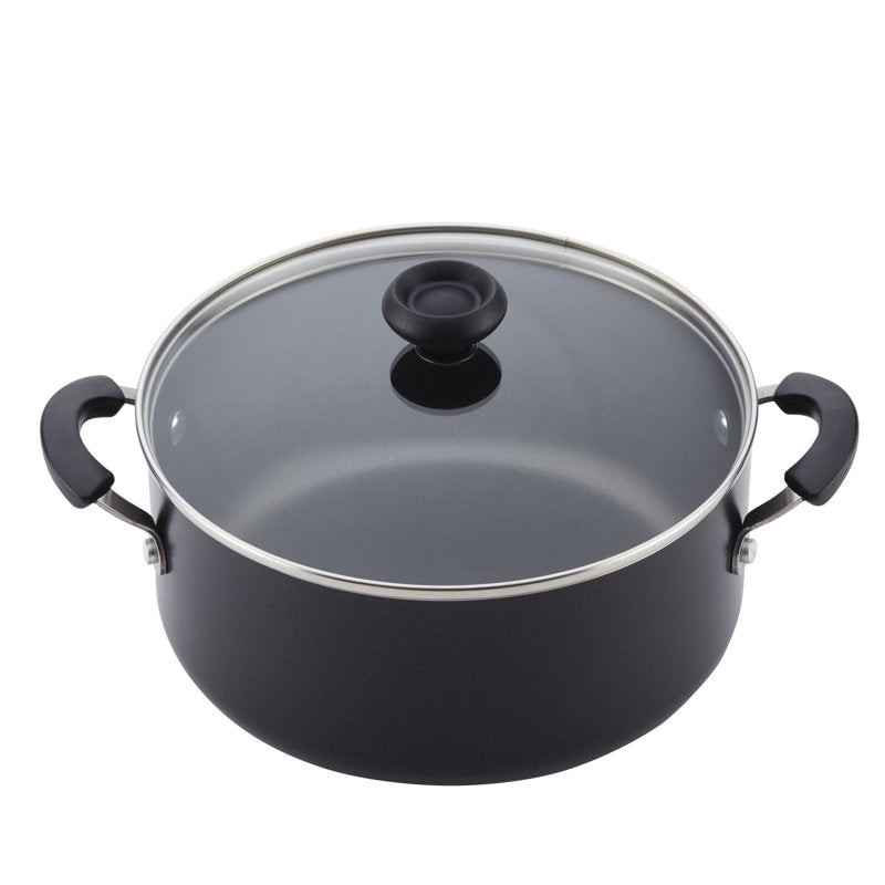 12-Piece Nonstick Cookware Set with Cooking Tools - Black