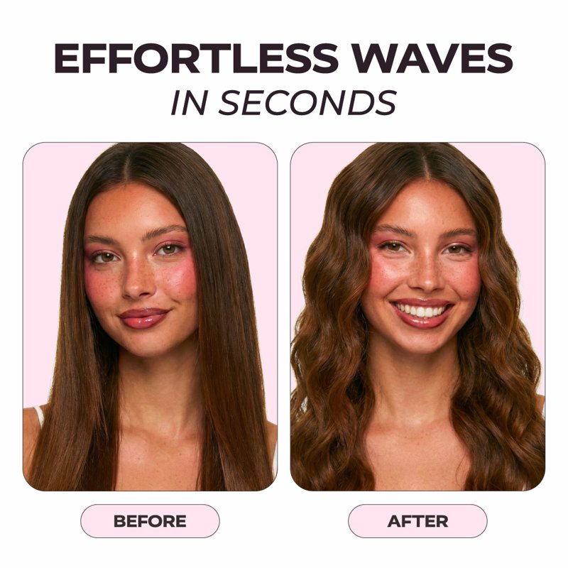 2-Barrel Hair Waver with 6 Heat Settings - Pink