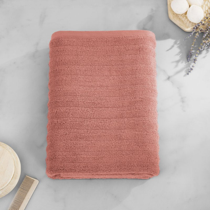 Mainstays Performance Cotton Bath Sheet - Terracotta Dream 62 x 30 Inches