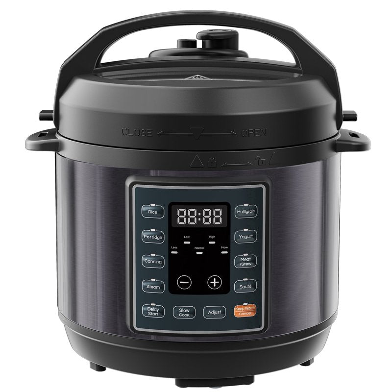 3QT Electric Pressure Cooker - Multi-Function Stainless Steel Pot, Black