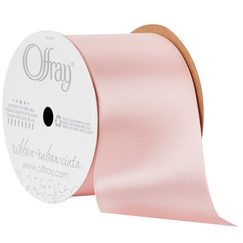 (2 Pack) Offray Satin Ribbon - Carnation Pink 2 1/4 inch Craft & Sewing Trim