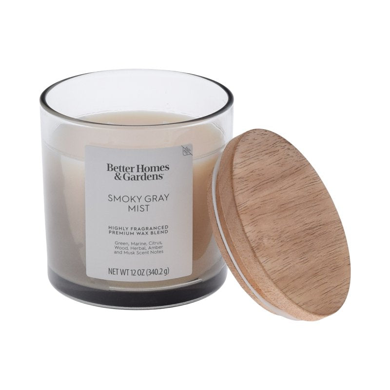 Smoky Gray Mist Scented 2-Wick Ombre Jar Candle - 12oz