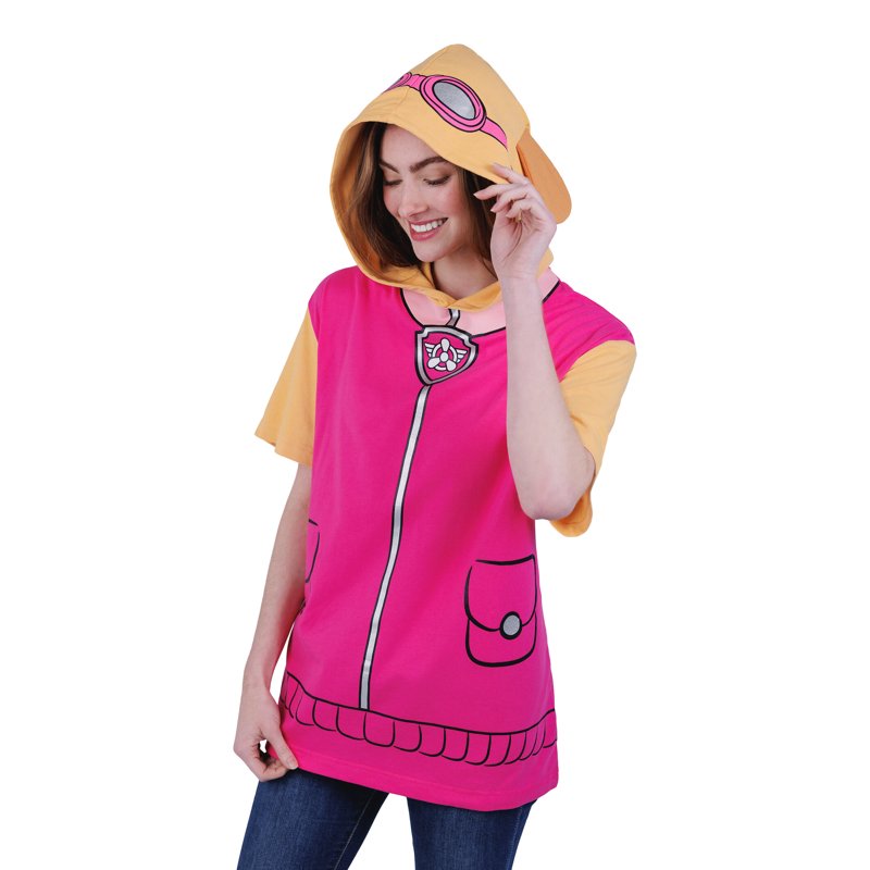 Paw Patrol Women's Skye Rose Pink Cosplay Hooded T-Shirt 2XL