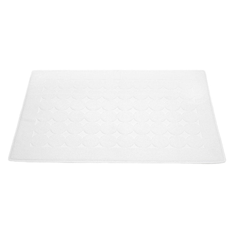 Turkish Cotton Bath Mat with Circle Design - Blue, 35x24 Inches - Absorbent & Machine Washable
