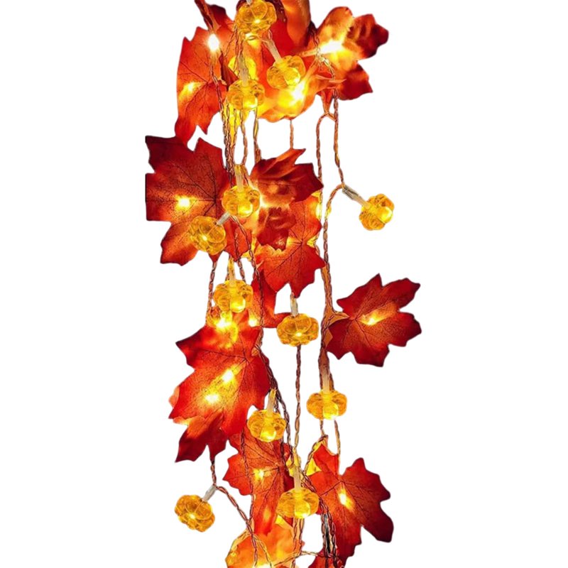 Halloween Pumpkin Garland Lights Indoor Outdoor Fall Decoration 300cm