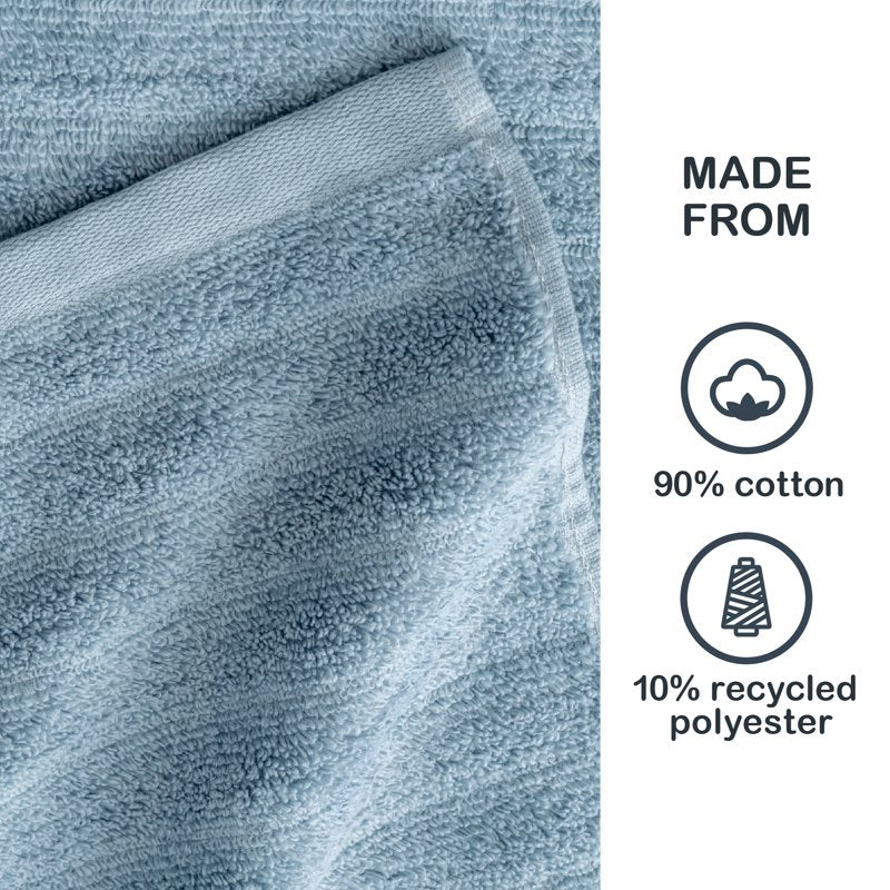 Mainstays Performance Bath Towel - Blue Linen, 30 x 54 Inches, Quick Dry