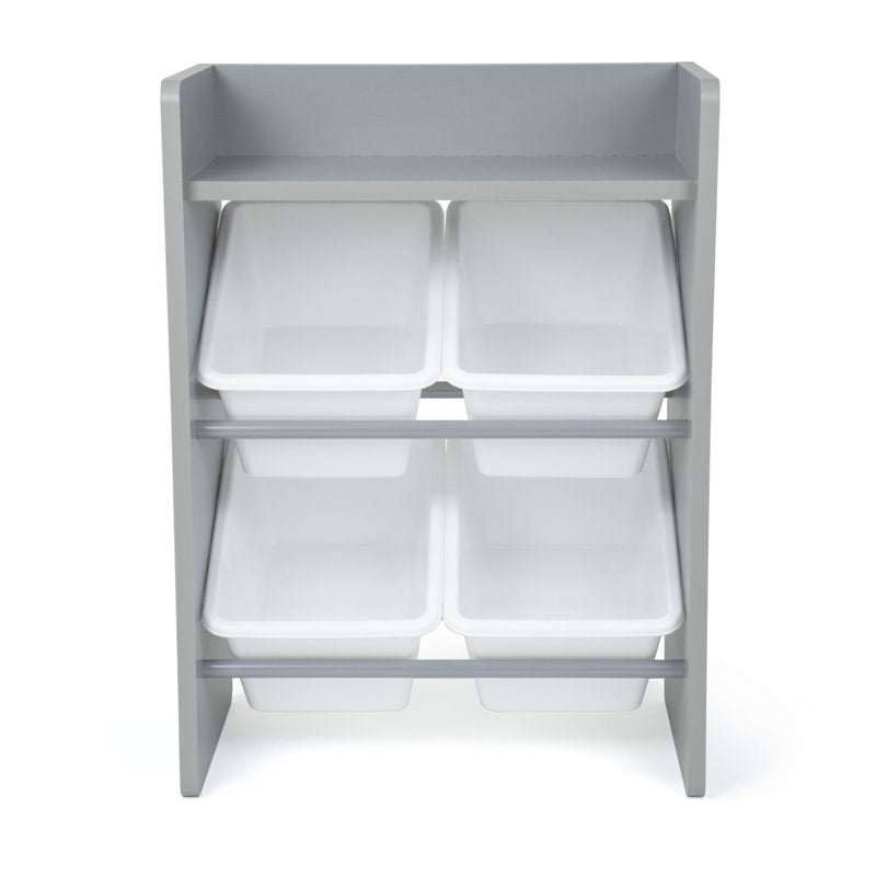 Humble Crew Inspire Storage Organizer with 4 Plastic Bins - Grey & White