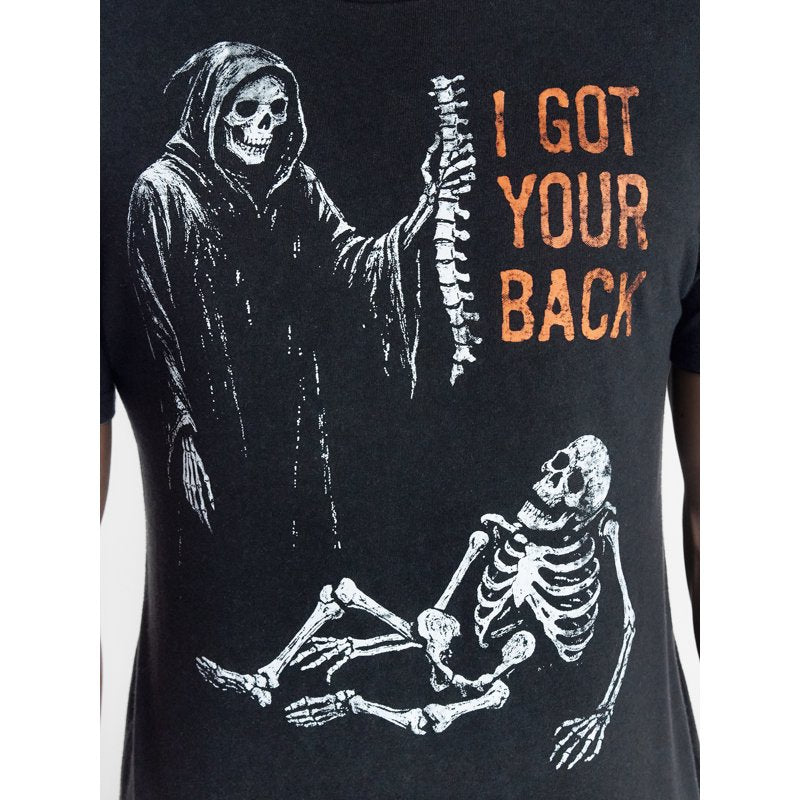 Men's Halloween Graphic Tee Back Breaker Black Soot 3XL - Spooky & Comfortable