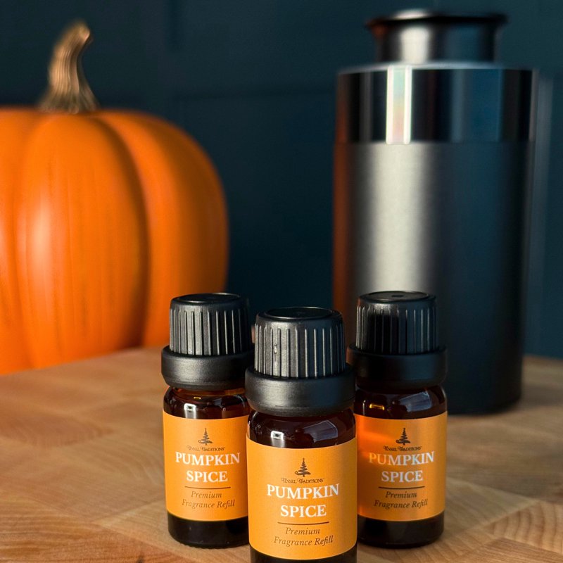 Pumpkin Spice Fragrance Oil Refill Set for Diffusers - Fall Scent, 3 Pack