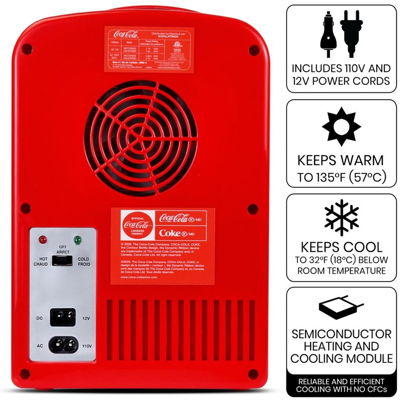 4L Coca-Cola Polar Bear Mini Cooler & Warmer - Red