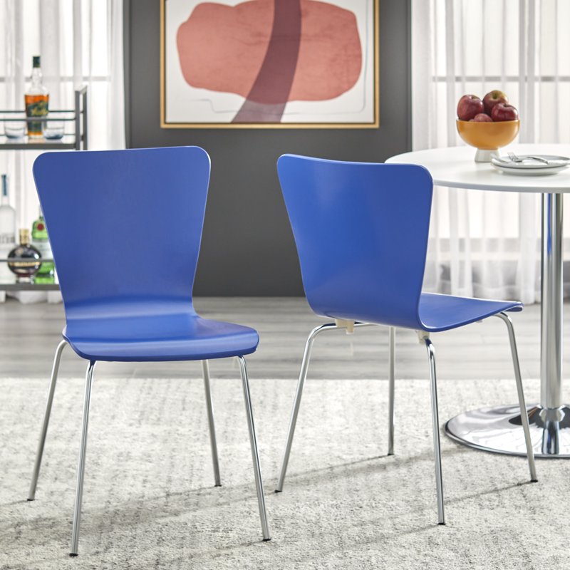 Pisa Bentwood Chair Set of 2 - Blue Modern Dining Chairs