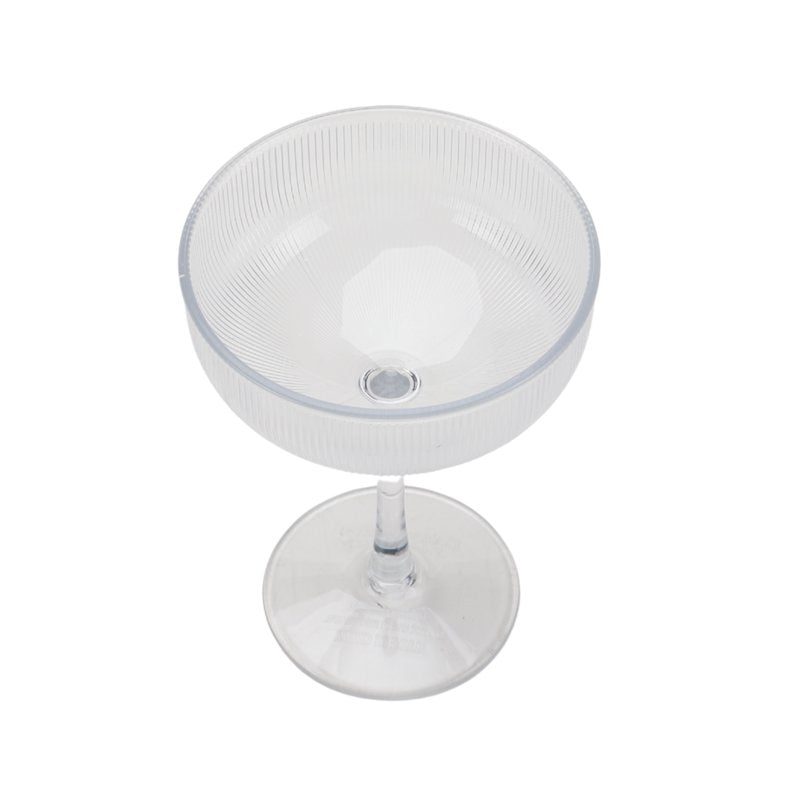 11-Ounce Clear Ribbed Tritan Coupe Glass - Elegant Drinkware