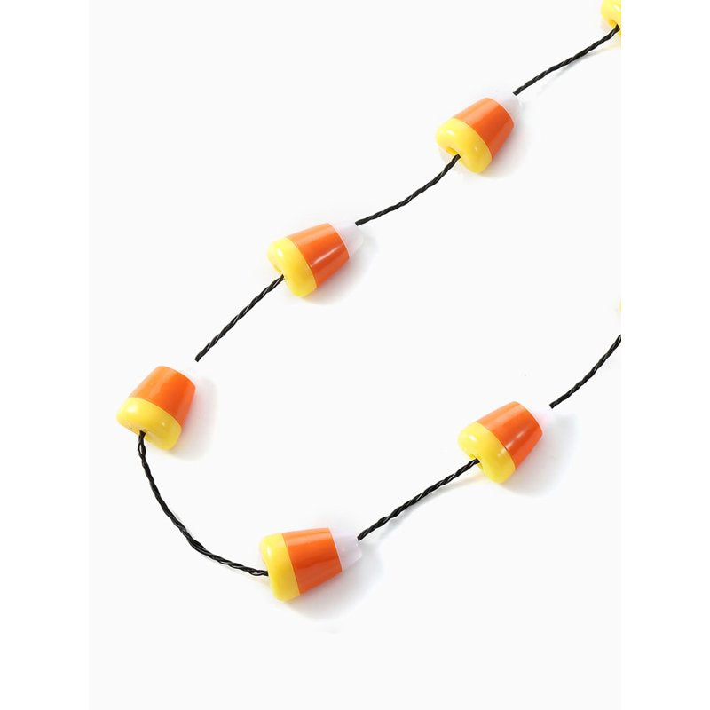 Candy Corn Light-Up Halloween Necklace - Spooky Seasonal Accessory
