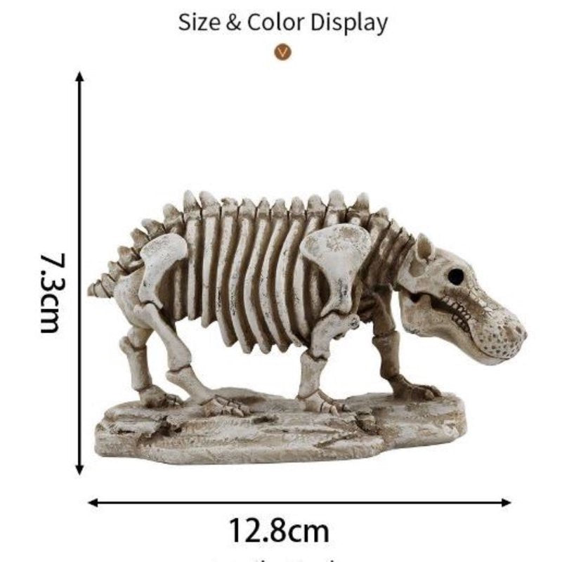 Personalised Skeleton Hippo Halloween Ornament - Unique Skeleton Hippo Figurine, Home Desk Decor, Variation 038#B