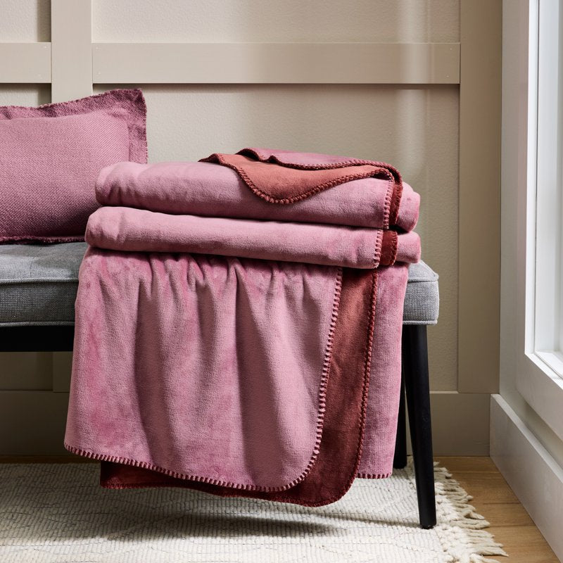 Reversible Plush Bed Blanket Full/Queen - Violet Gem, 90 x 96 in