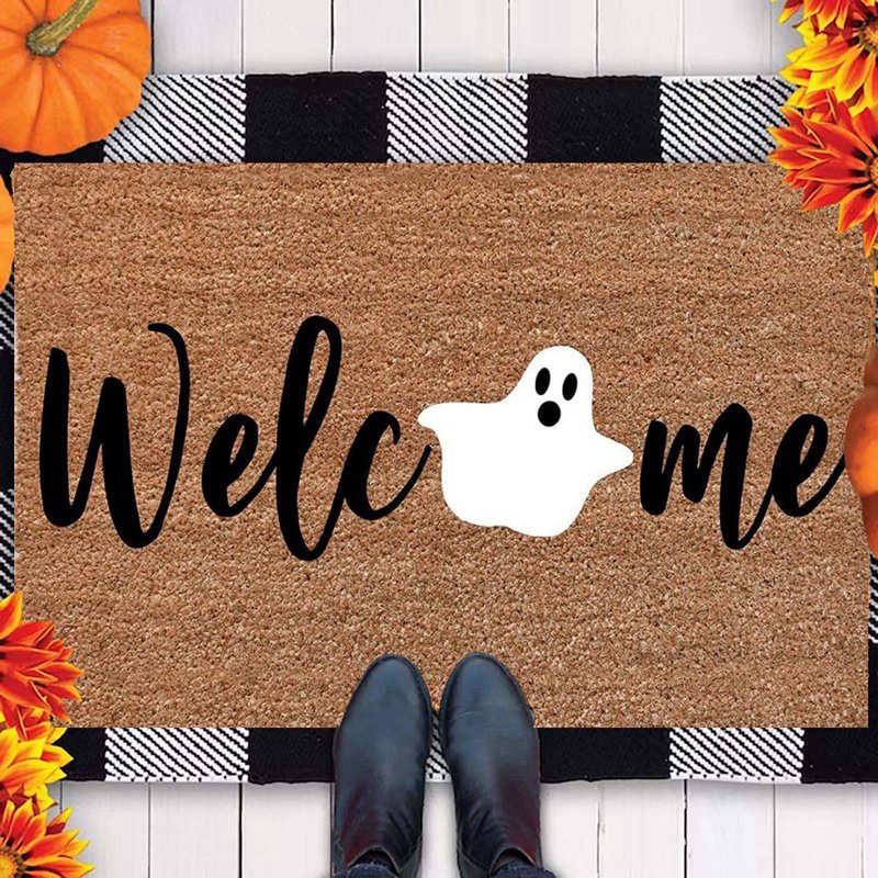 Halloween Specter Door Mat 23.6x15.3in Absorbent Skidproof Entryway Rug - Ghost Design, Machine Washable, by MPOISVA (Variation 02_Ghost Mat 40x60)