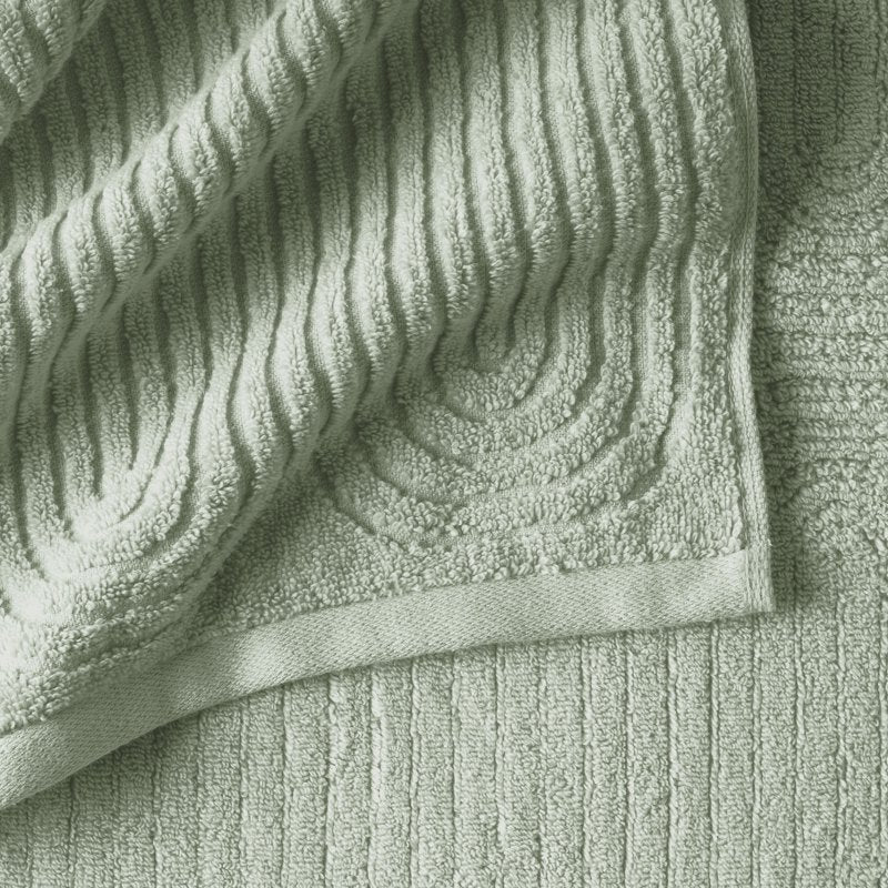 Textured Bath Towel 56x30 Inches - Sage Green, 100% Cotton, Drew Barrymore