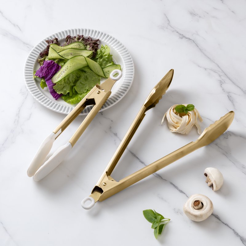 Heat-Resistant Cooking Tongs Set - 12" & 19" Lengths