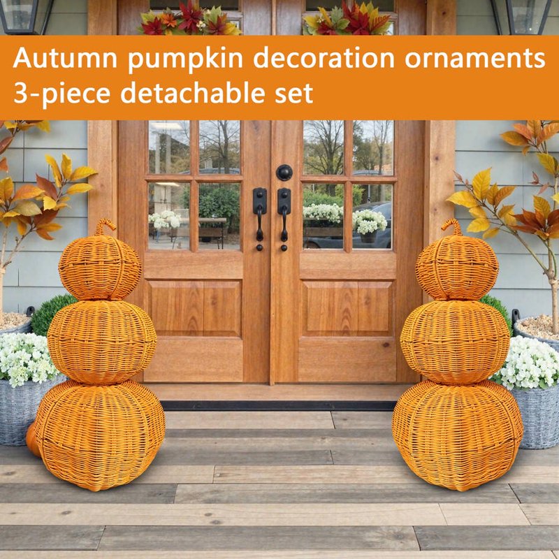23.6 Inch Pumpkin J Halloween Decor Set - Detachable Autumn Fall Ornaments