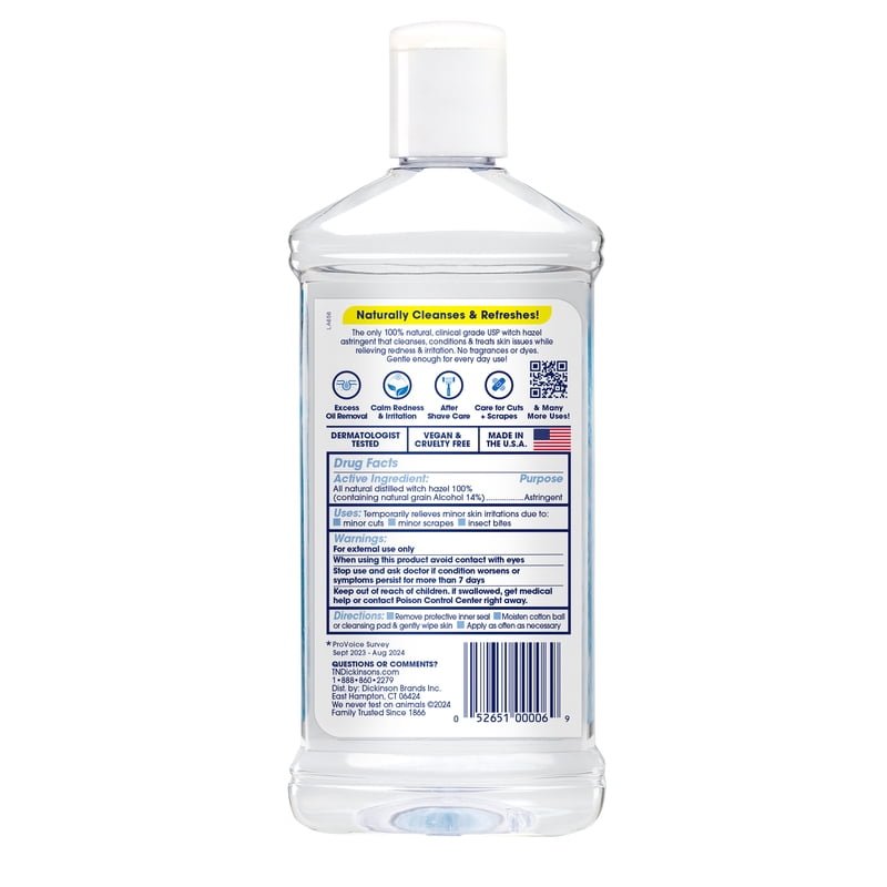 Natural Witch Hazel Astringent 16 fl oz - Gentle Facial & Body Toner