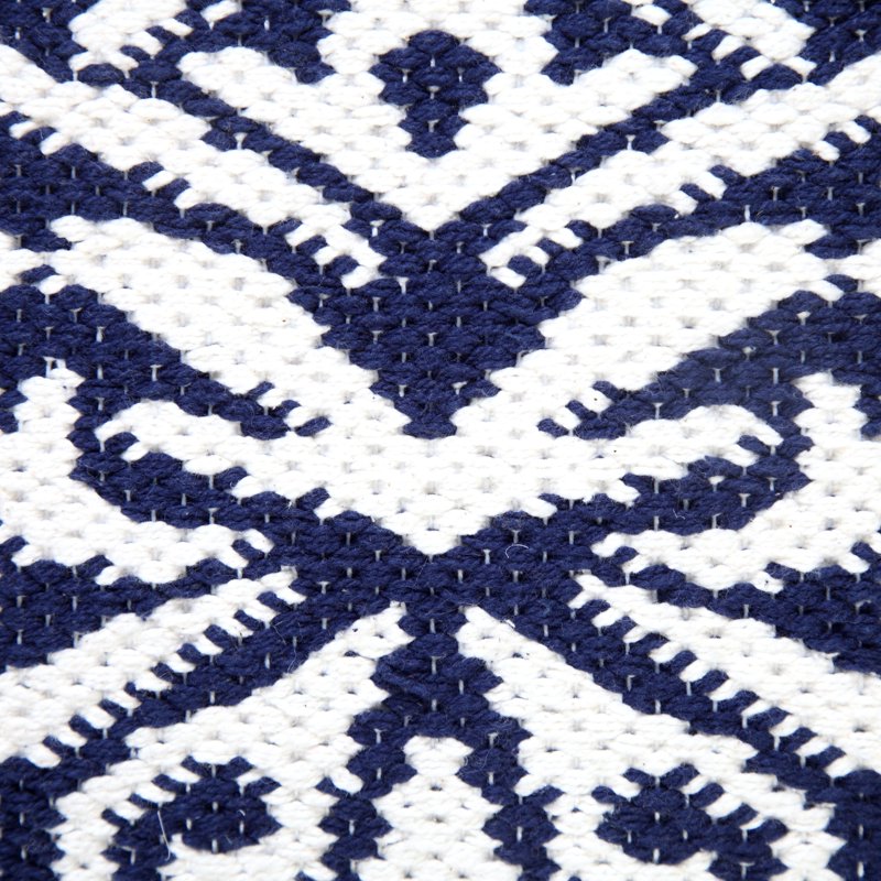 Ox Bay Damask Blue and White Throw Pillow - 20" Square, Geometric Accent Cushion - Variation of Blue