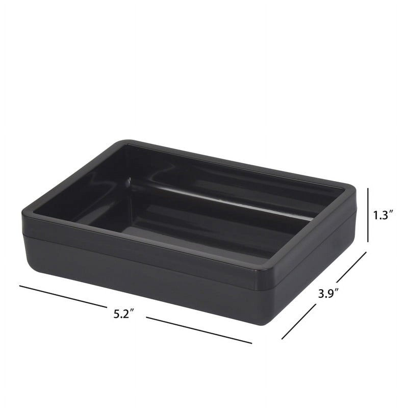 (4 Pack) Frosted Black Plastic Soap Dish - Compact Bathroom & Kitchen Organizer
