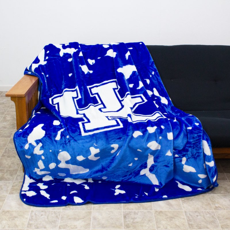 Kentucky Wildcats College Covers Raschel Throw Blanket - Twin Bedspread, 86" x 63" - Super Soft & Plush, Officially Licensed