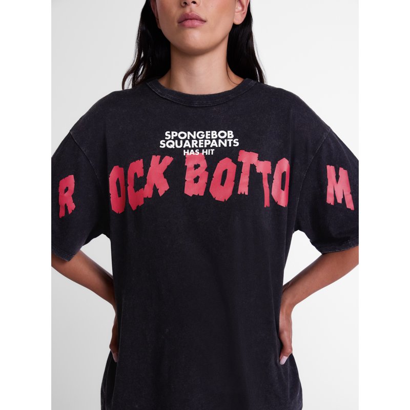Women's Oversized SpongeBob SquarePants Graphic T-Shirt - Black, L Variation