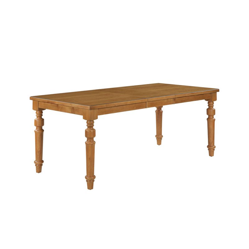 Extendable Dining Table with Removable Leaf - Warm Brown
