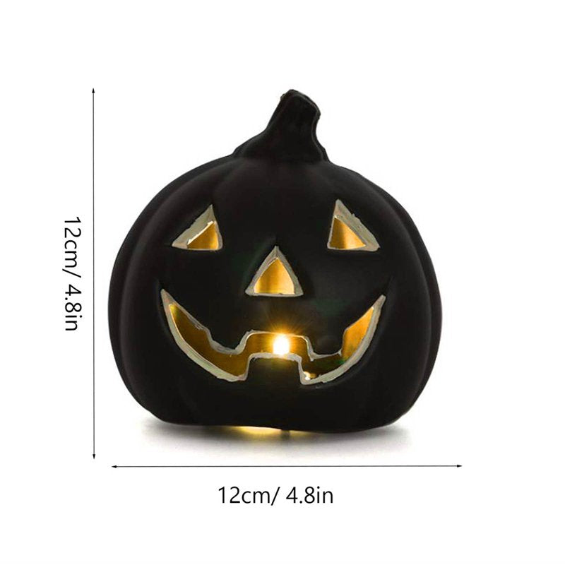 Halloween Jack O Lantern Pumpkin Light - Black Jack O Lantern Variation #37 - Warm Glow Tabletop Decor