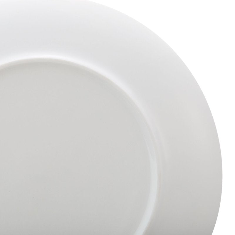 Glazed White Round Stoneware Dinner Plate - 10.3 in Off White