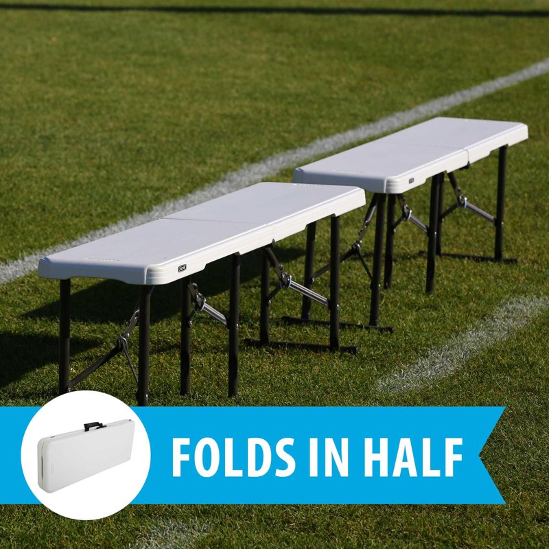 5-Foot Fold-In-Half Bench - Lightweight, UV-Protected Steel Frame