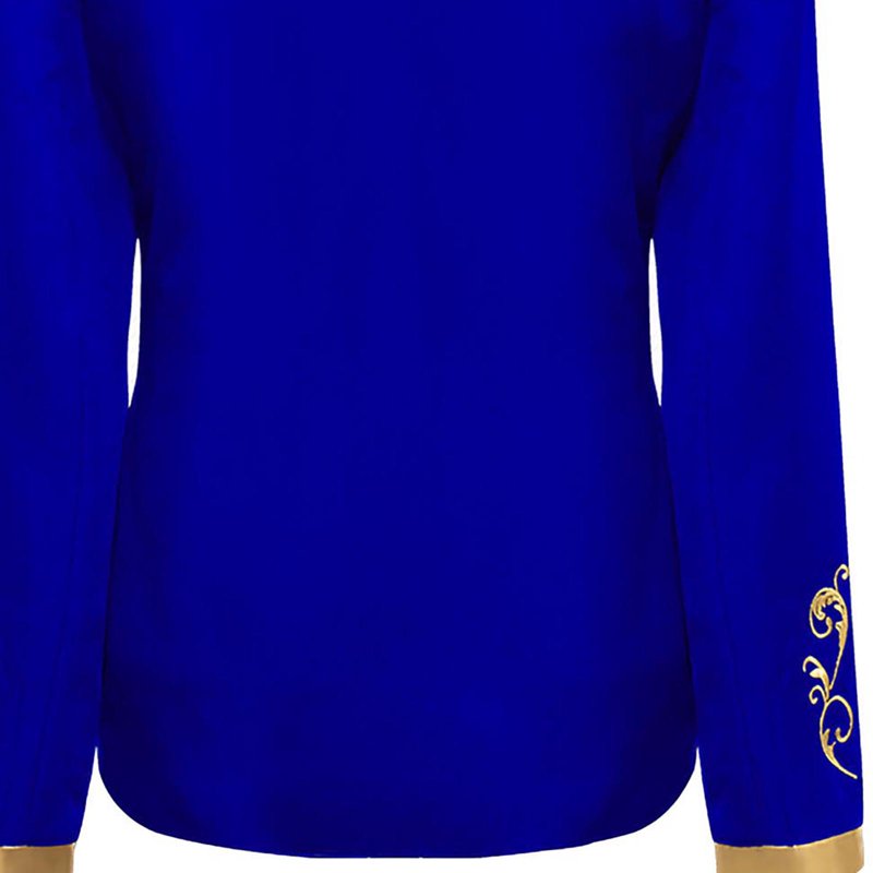 Men's Halloween Retro Style Gold Embroidered Jacket - Blue, L Variation