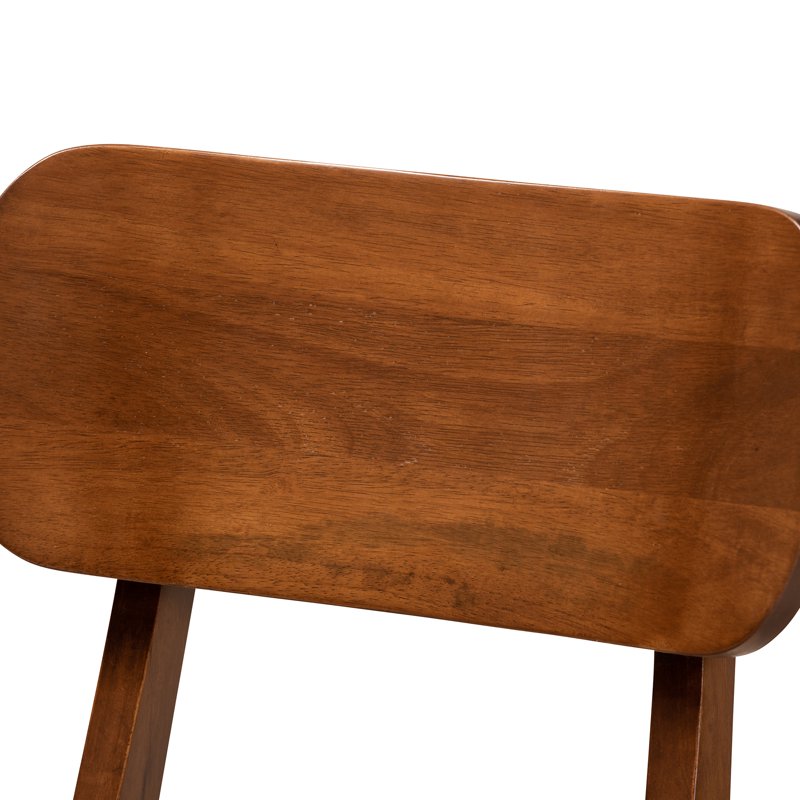 Euclid Dining Chair Set of 2 - Sand Upholstered, Walnut Brown