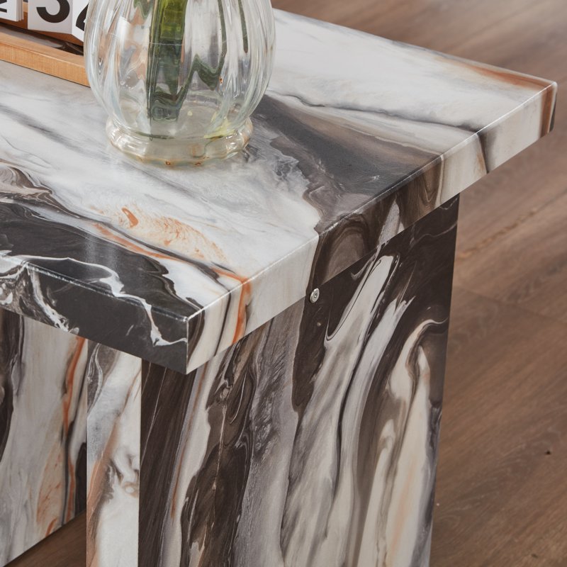 Modern Faux Marble End/Side Table for Living Room