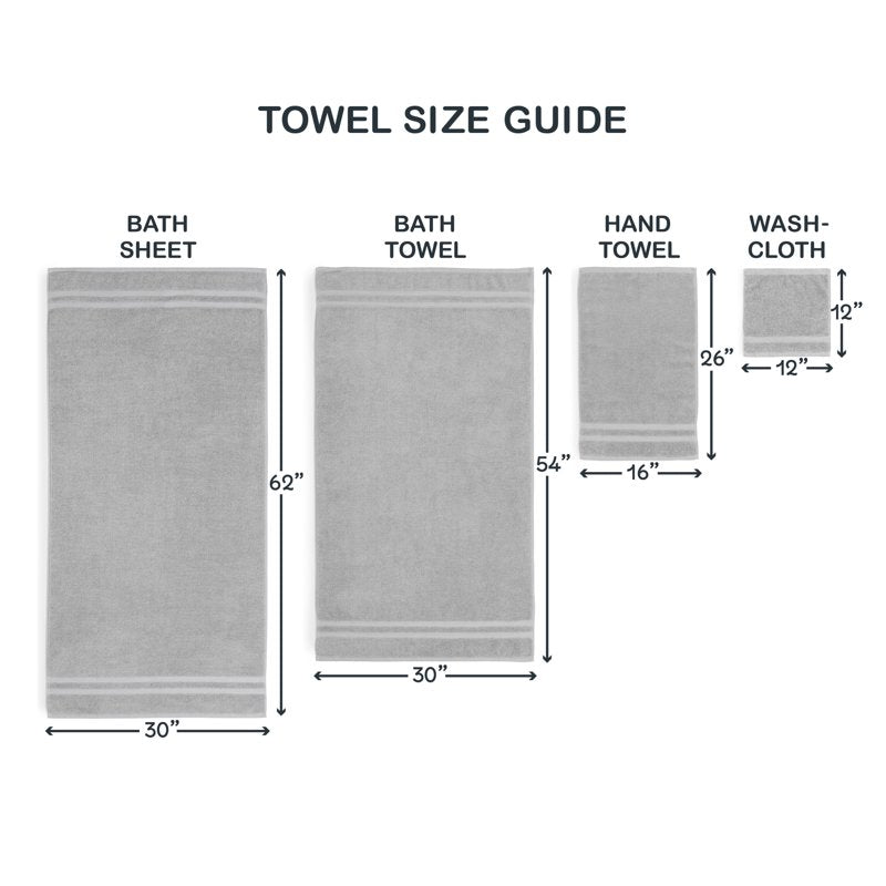 Soft Silver Cotton Bath Sheet Set - Oversized 2-Piece Quick Dry Towels