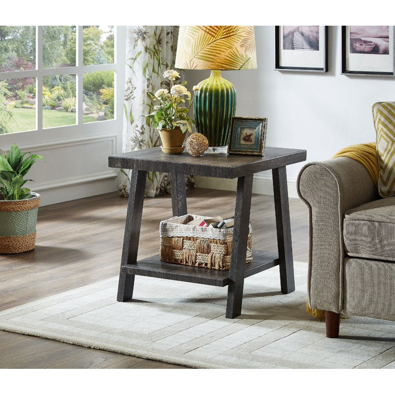 Contemporary Wood Shelf End Table - Multiple Colors Available