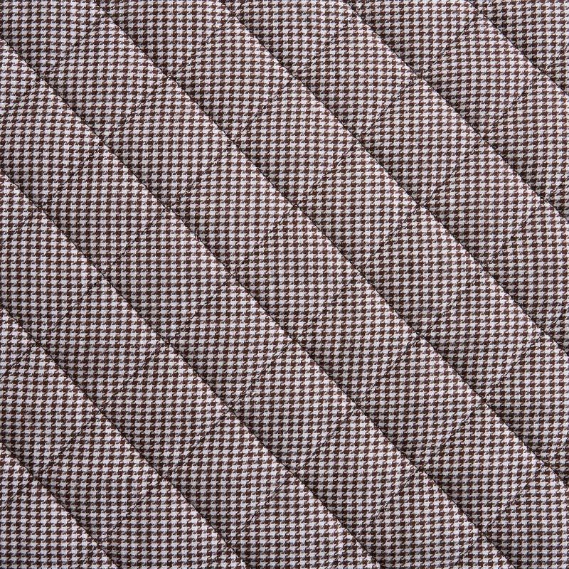 Twin-XL Cotton Houndstooth Quilt Set - Brown & Ivory 2-Piece Bedding